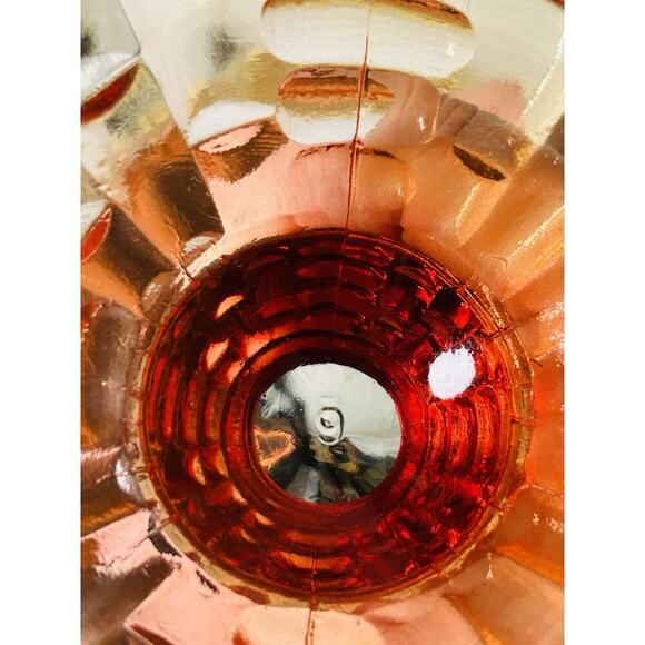 Glows Jeannette Glass Amberina Louisa Pedestal Footed Bowl Compote Ombre 1950s - Picture 11 of 13